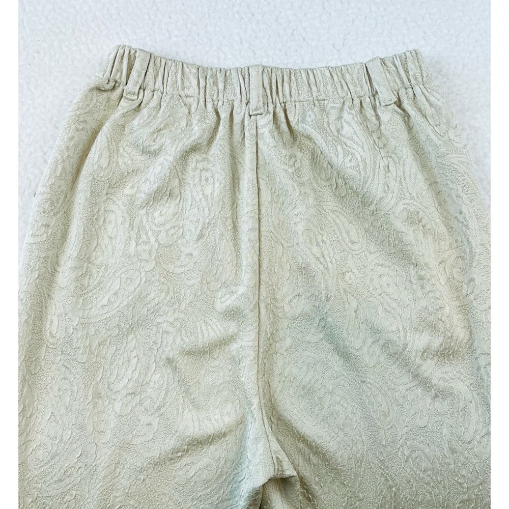 Mint Green High-Waisted Jacquard Ankle Cut Trouser Pants, S/M - Picture 8 of 13